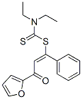 N,N-diethyl-1-[(E)-3-(2-furyl)-3-oxo-1-phenyl-prop-1-enyl]sulfanyl-met hanethioamide Struktur