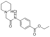 p-(2-Piperidinoacetamido)benzoic acid ethyl ester hydrochloride Struktur