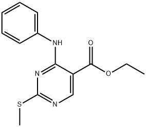 ethyl 4-anilino-2-(methylsulfanyl)pyrimidine-5-carboxylate Struktur