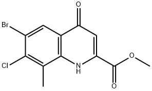 Methyl 6-bromo-7-chloro-8-methyl-4-oxo-1,4-dihydroquinoline-2-carboxylate Struktur