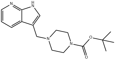 1-Boc-4-((1H-Pyrrolo[2,3-b]pyridin-3-yl)Methyl)piperazine Struktur