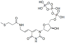 5-(3-((3-(methylthio)propionyl)amino)-1-propenyl)-2'-deoxyuridine-5'-triphosphate Struktur