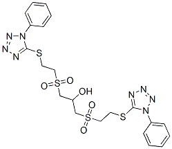 1,3-Bis[2-(1-phenyl-1H-tetrazol-5-ylthio)ethylsulfonyl]-2-propanol Struktur