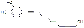 4-(11-Hydroxy-1,9-undecadiyn-1-yl)-1,2-benzenediol Struktur