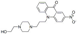 4-(3-(2-nitro-9-(10H)acridinon-10-yl)propyl)-1-piperazineethanol Struktur