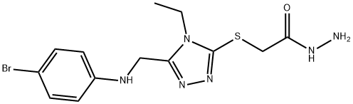 2-[(5-{[(4-bromophenyl)amino]methyl}-4-ethyl-4H-1,2,4-triazol-3-yl)thio]acetohydrazide Struktur