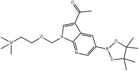 1-(5-(4,4,5,5-tetraMethyl-1,3,2-dioxaborolan-2-yl)-1-((2-(triMethylsilyl)ethoxy)Methyl)-1H-pyrrolo[2,3-b]pyridin-3-yl)ethanone Struktur