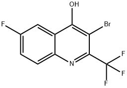 3-BROMO-6-FLUORO-2-(TRIFLUOROMETHYL)QUINOLIN-4-OL Struktur