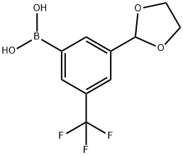 3-(1,3-Dioxolan-2-yl)-5-(trifluoromethyl)phenylboronic acid Struktur