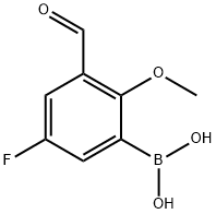 5-Fluoro-3-formyl-2-methoxyphenylboronic acid Struktur