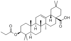 3-beta-Hydroxy-olean-12-en-28-oic acid propionate Struktur