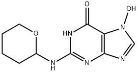 N(2)-tetrahydropyranyl-7-hydroxyguanine Struktur