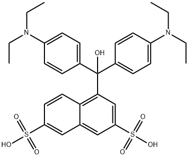 1-[Bis[4-(diethylamino)phenyl]hydroxymethyl]-3,6-naphthalenedisulfonic acid Struktur