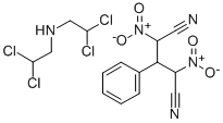 2,4-Dinitro-3-phenylpentane dinitrile with 2,2-dichloro-N-(2,2-dichlor oethyl)ethanamine Struktur