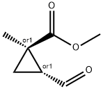 Cyclopropanecarboxylic acid, 2-formyl-1-methyl-, methyl ester, trans- (9CI) Struktur