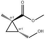 Cyclopropanecarboxylic acid, 2-(hydroxymethyl)-1-methyl-, methyl ester, trans- Struktur