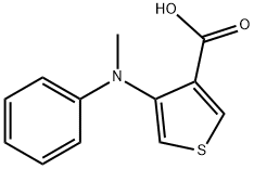 4-(methyl-phenyl-amino)thiophene-3-carboxylic acid Struktur