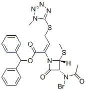 (6R,7R)-7-Bromoacetylamino-3-[(1-methyl-1H-tetrazol-5-ylthio)methyl]-8-oxo-5-thia-1-azabicyclo[4.2.0]oct-2-ene-2-carboxylic acid diphenylmethyl ester Struktur