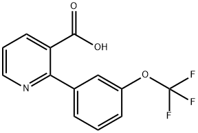 2-[3-(trifluoromethoxy)phenyl]nicotinic acid Struktur