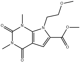 Methyl 7-(2-Methoxyethyl)-1,3-diMethyl-2,4-dioxo-2,3,4,7-tetrahydro-1H-pyrrolo[2,3-d]pyriMidine-6-carboxylate Struktur