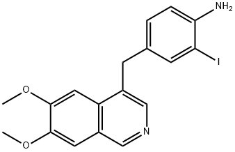 4-[(6,7-Dimethoxyisoquinolin-4-yl)methyl]-2-iodobenzenamine Struktur