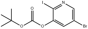 5-Bromo-2-iodopyridin-3-yl tert-butyl carbonate Struktur