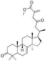 Methyl ester of (9b)-3,23-dioxo-7,25(27)-lanostadien-26-oic acid Struktur