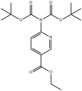 ETHYL 6-(BIS-TERT-BUTOXYCARBONYL)AMINONICOTINAT Struktur