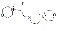 4-methyl-4-[2-[2-(4-methyl-1-oxa-4-azoniacyclohex-4-yl)ethylsulfanyl]e thyl]-1-oxa-4-azoniacyclohexane diiodide Struktur