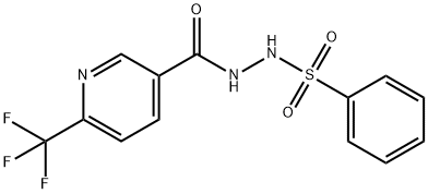 N'-{[6-(trifluoromethyl)-3-pyridinyl]carbonyl}benzenesulfonohydrazide Struktur