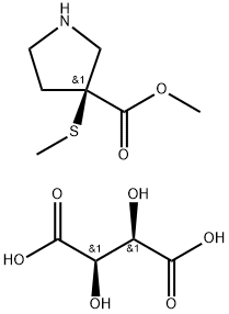 (S)-3-(Methylthio)pyrrolidine-3-carboxylic acid Methyl ester L-tartarate Structure