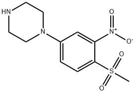 N-(4-Methylsulphonyl-3-nitrophenyl)piperazine Struktur