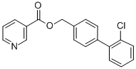 3-Pyridinecarboxylic acid, (2'-chloro(1,1'-biphenyl)-4-yl)methyl ester Struktur