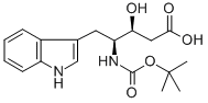 BOC-(3S,4S)-4-AMINO-3-HYDROXY-5-(3-INDOLYL)-PENTANOIC ACID Struktur