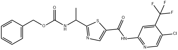 CarbaMic acid, N-[1-[5-[[[5-chloro-4-(trifluoroMethyl)-2-pyridinyl]aMino]carbonyl]-2-thiazolyl]ethyl]-, phenylMethyl ester Struktur