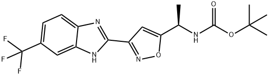 CarbaMic acid, N-[(1R)-1-[3-[6-(trifluoroMethyl)-1H-benziMidazol-2-yl]-5-isoxazolyl]ethyl]-, 1,1-diMethylethyl ester Struktur