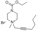 Piperazinium, 4-carboxy-1-(2-heptynyl)-1-methyl-, bromide, ethyl ester Struktur