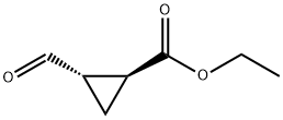 Cyclopropanecarboxylic acid, 2-formyl-, ethyl ester, (1S-trans)- (9CI) Struktur