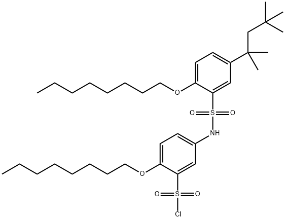 2-Octyloxy-5-[2-octyloxy-5-(1,1,3,3-tetramethylbutyl)phenylsulfonylamino]benzenesulfonyl chloride Struktur