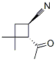 Cyclobutanecarbonitrile, 2-acetyl-3,3-dimethyl-, trans- (9CI) Struktur