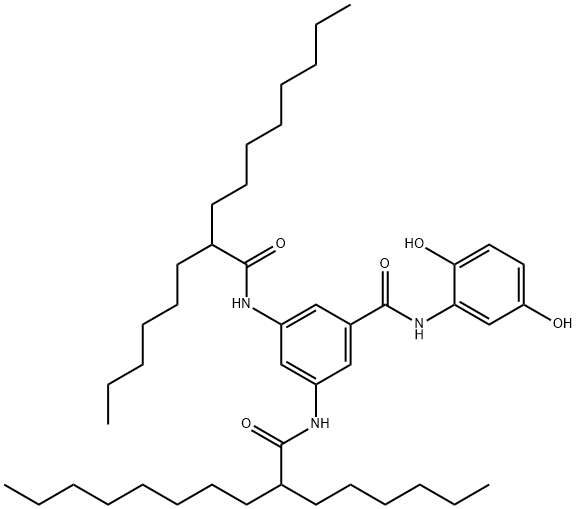 3,5-Bis(2-hexyldecanoylamino)-2',5'-dihydroxybenzanilide Struktur