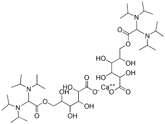 calcium 6-[2,2-bis(dipropan-2-ylamino)acetyl]oxy-2,3,4,5-tetrahydroxy-hexanoic acid Struktur