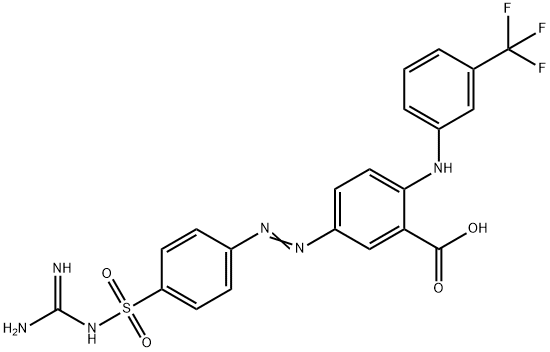 Benzoic  acid,  5-[[4-[[(aminoiminomethyl)amino]sulfonyl]phenyl]azo]-2-[[3-(trifluoromethyl)phenyl]amino]-  (9CI) Struktur