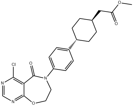 Methyl 2-((1r,4r)-4-(4-(4-aMino-5-oxo-7,8-dihydropyriMido[5,4-f][1,4]oxazepin-6(5H)-yl)phenyl)cyclohexyl)acetate Struktur