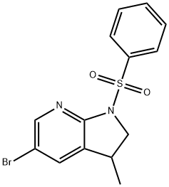 1H-Pyrrolo[2,3-b]pyridine, 5-broMo-2,3-dihydro-3-Methyl-1-(phenylsulfonyl)- Struktur