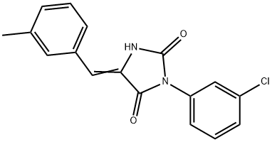 (5Z)-3-(3-chlorophenyl)-5-[(3-methylphenyl)methylidene]imidazolidine-2 ,4-dione Struktur