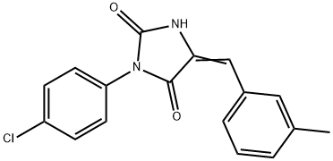 (5Z)-3-(4-chlorophenyl)-5-[(3-methylphenyl)methylidene]imidazolidine-2 ,4-dione Struktur