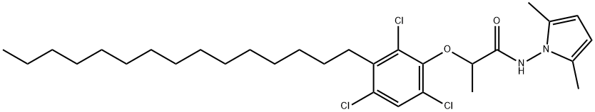 Propanamide, N-(2,5-dimethyl-1H-pyrrol-1-yl)-2-(2,4,6-trichloro-3-pent adecylphenoxy)- Struktur