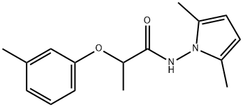 N-(2,5-dimethylpyrrol-1-yl)-2-(3-methylphenoxy)propanamide Struktur