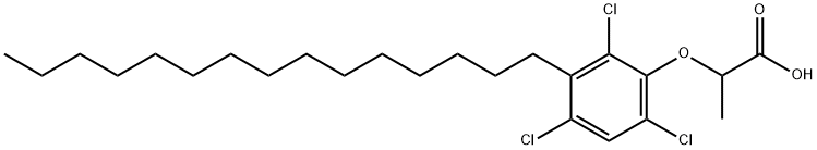 2-(2,4,6-trichloro-3-pentadecyl-phenoxy)propanoic acid Struktur